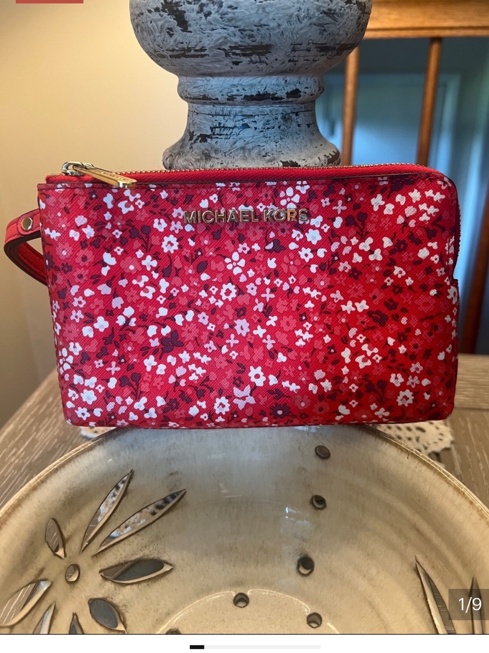 Michael Kors Jet Set Floral Double Zip Wristlet Clutch
